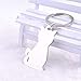 Mayitr 1pc Silver Cat Keychain Key Ring Cute