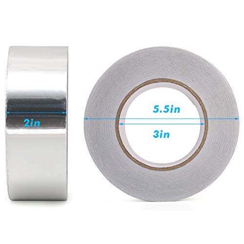 Industrial Grade Aluminum Foil Tape. 2.36 Mil x 2 Inches x 55 Yard. Self Adhesive, Perfect for Seal, Patch and Insulate Air Ducts (Hot and Cold), HVAC Pipe, Metal or Plastic Joint and Seams.
