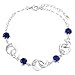 EleQueen 925 Sterling Silver Round CZ Moon Star Link Bracelet Chain for Women, 6.9