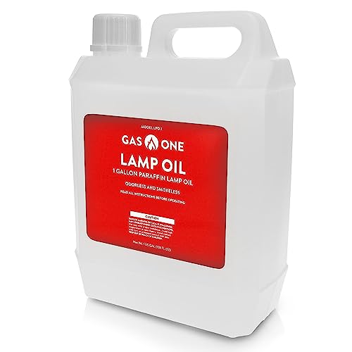 GasOne Liquid Paraffin Lamp Oil – 1 Gallon (128oz) Clear – Odorless, Smokeless…