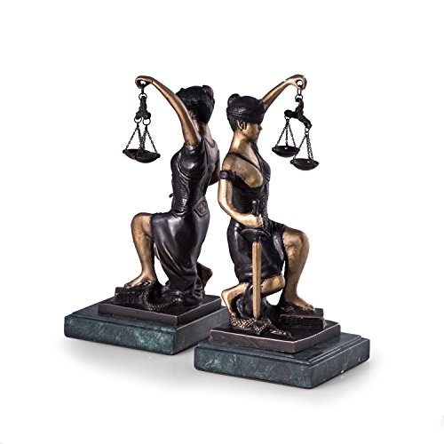 Paloma collection aj-r19j kneeling lady justice bookend…