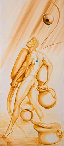 VanGohArt - Aquarius in love - Artist Justin Ghita, Canvas Giclee Wall Art Print, Framed
