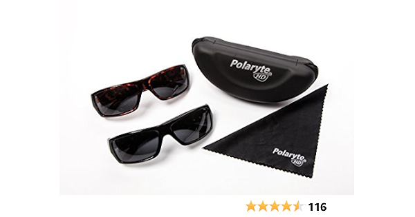 Polaryte HD Polarized Sunglasses for Men and Women, 2 Pairs of Black \u0026  Brown with Case and Cleaning Cloth : Clothing, Shoes \u0026 Jewelry