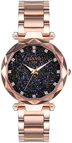 Jechin Luxury Women's Bling Diamond Starry Sky Watch Charm Rose Gold Quartz Wrist Watches for Ladies