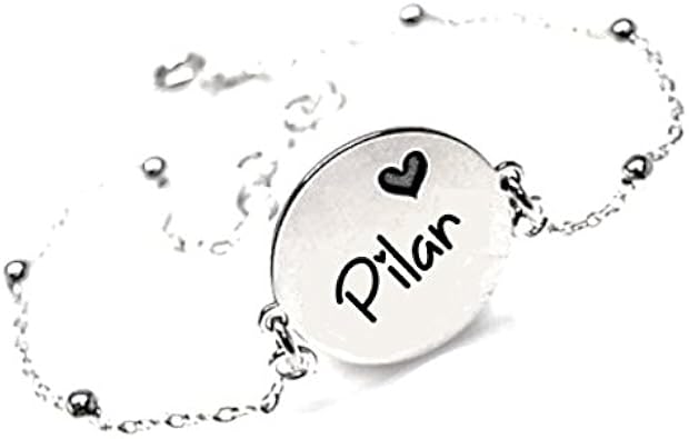 BOLBO Bolboreta Valente Regalo Mujer, Regalo Aniversario Mujer, Regalo de cumpleaños Mujer, Pulsera Personalizada Pulsera Personalizada corazón - Plata: Amazon.es: Joyería