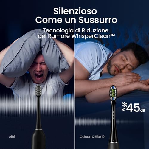 Oclean X Elite 10 Electric Toothbrush, Custom AI Brushing, Touchscreen with 12 Areas Tracking, 40° Oscillation, 5 Modes, Timer, 40 Days, Weather Forecast, IPX7, Black