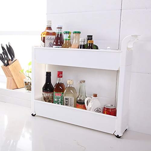 CFstc Multi-layer Slim Slide Out Removable Storage Tower Kitchen Bedroom Storage Rack Bathroom Shelf With Wheels (Size : 53.5 * 12 * 47.9CM)
