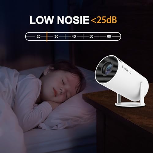 LQWELL HY300 PRO Mini Beamer, 4K 1080P Unterstützung, mit Android 11, WiFi 6, Bluetooth 5.0, unterstützt Airplay & Miracast, tragbarer Heim- und Outdoor-Projektor, für Android/iPhone/PC/Mac/Switch