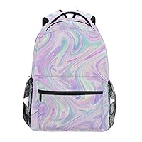 Tarity Watercolor Marble Pattern School Backpack Small Travel Bag Students Bookbags Teenagers Casual Daypacks Stylish Print Durable Backpack Laptop Computer Bag For Kids Boys Girls Women