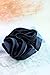 Wenobby 2PCS Big Satin Silk Black Blue Hair Scrunchies for Women with Thick Hair,Flower-like Hair Ties