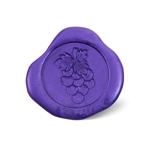 Mceal Wax Seal Stamp, Silver Brass Head with Wooden Handle, Grape
