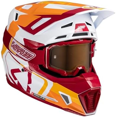 Helm MIT Brille LEATT KIT Moto 7.5 V26 RED (55-56 cm) S