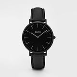 CLUSE La Bohème Full Black CL18501 Women's Watch 38mm Leather Strap Minimalistic Design Casual Dress Japanese Quartz Elegant Timepiece