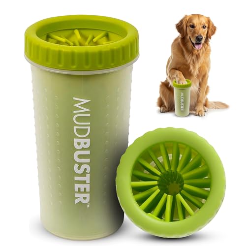 Dexas MudBuster Large Dog Paw Cleaner, Green, Fits 2.5"-3.5" Wide Paws, Gentle…