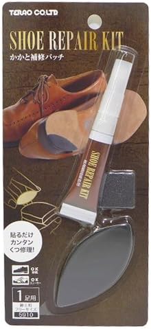 Amazon テラオ かかと補修パッチ 紳士用フリーサイズ 5910 1足用 ブラック キット