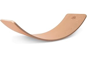 Kinderfeets, Kinderboard, Waldorf Original Wooden Balance Board for Toddlers, Kids, Teens, Adults -Wobble Balance Board - Kids Wooden Toys Learning Toys - Rocker Board Yoga and Exercise