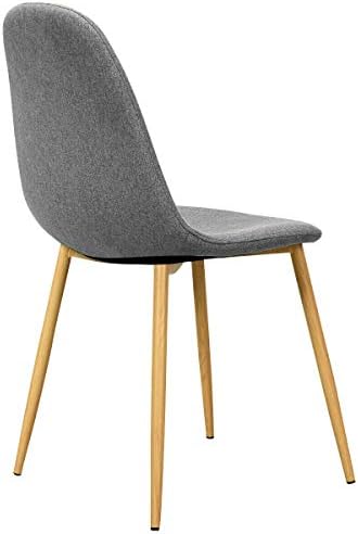 Giantex Set of 2 Kitchen Dining Chairs, Easily Assemble Modern Fabric Cushion Seat Chair w/Metal Legs, Mid Century Armless Chairs for Kitchen, Dining Room, Restaurant, Gray 8 41I8kfSnBJL. AC