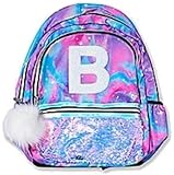Justice Girls Initial Galaxy Backpack rainbow color (Letter B)