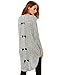 Verdusa Women's Long Sleeve Knit Bow Back High Low T-Shirt Top Grey L