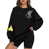 HOTHYPOP Magic Kingdom Sweatshirt Women Princess Embroidered Sweater Fairy Shirt Family Vacation Castle Long Sleeve Tops