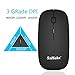 Wireless Mouse, SzHahn 2.4G Slim Mute Silent Click Rechargeable Wireless Mouse Mice with USB Receiver,3 Adjustable DPI Levels for Notebook, PC,MAC, Laptop, Computer, Macbook - Black