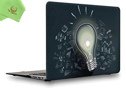 UESWILL Air 13-inch Creative Design Smooth Soft-Touch Hard Shell Case Cover for 2008-2017 MacBook Air 13 inch (Model A1466 / A1369) + Microfibre Cleaning Cloth,Bulb