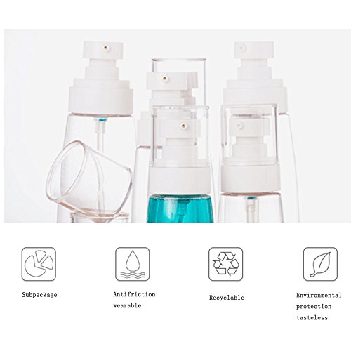 Layboo Airless Fine Mist Spray Bottles Refillable Travel Containers Water Mister Clear Plastic Atomizer for Cosmetic Makeup Skincare water (60ml+30ml, pink)