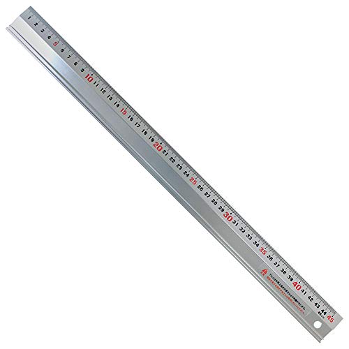 ビッグマン(Bigman) アルミ定規 滑り止め付き 45cm 読み取りやすい2色目盛 BAR-45