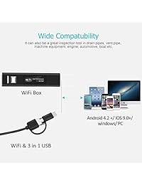 Orejero inalámbrico Otoscope, Duyoi de 1,3 megapíxeles, USB para limpieza de orejas, resistente al agua, cámara de inspección con 6 luces LED ajustables para iPhone, Android y Windows