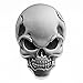 3D Chrome Dark Grey Skull Demon Bone Emblem Decal Sticker Fairing Fender Motorcycle Sport Bike