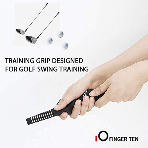 image for FINGER TEN Golf Swing Grip Trainers Practice Tool Aid Value 2 Pack, Qu