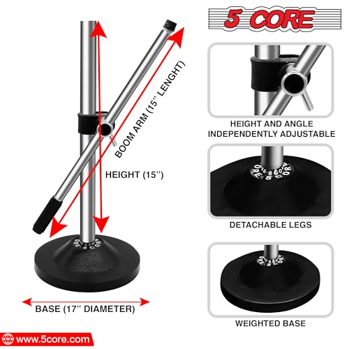 5 Core Desk Microphone Stand • Height and Angle