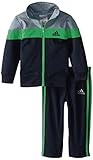 adidas Baby Boys' Tricot Zip Jacket and Pant Set, Black Onix, 24 Months