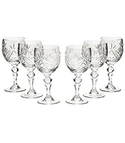 Amazon.com | Russian Cut Crystal Red White Wine Glasses Goblets