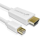 Fosmon Mini DisplayPort (Mini DP/mDP/ ThunderBolt/ThunderBolt 2 Port Compatible) to HDMI Adapter Cable (Gold Plated) - White - 10ft (1920x1080@60Hz)