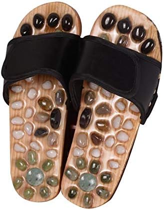 Nicemeet Reflexology Sandals, Acupressure Massage Slippers, Natural Stone Therapeutic for Foot Massage Shiatsu Arch Pain Relief Non Slip Anti Bacterial