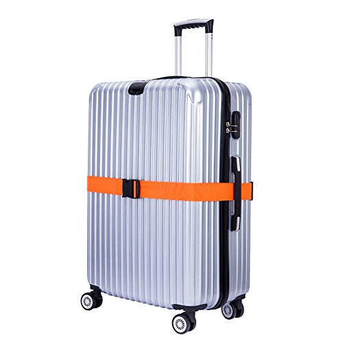 Hibate Adjustable Luggage Strap Suitcase Straps Bag Belt Travel Accessories - Orange, 4 Pack - Thumbnail 6
