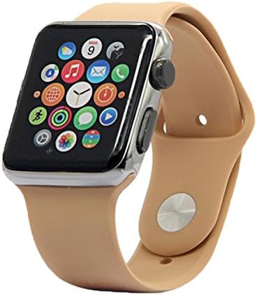 Vonli Apple Watch Soft Silicone Replacement Watch Band for Apple Watch Series 3, Series 2, Series 1, Sports &amp; Edition for 42mm and 38mm sizes, Walnut Watch Band for Apple Watch, 38mm (S/M)