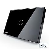 US/AU Standard, Remote Switch, Black Crystal Glass Panel, Wall Light Remote Dimmer Switch, VL-C301DR-82