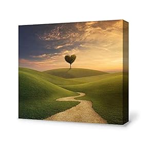 Canvas Wall Art for Living Room,Bedroom Home Artwork Paintings Heart Tree Ready to Hang - 12x12 inches