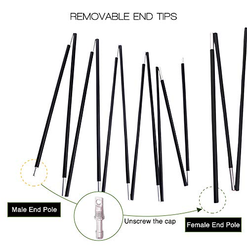 BRILLIANCE4U Replacement Aluminum Tent Poles, Multifunction Tent Pole Rod Fits Both Female and Male Ends Tent 9.5 mm 3/8" (1 Pole Pack, 20 ft) - Thumbnail 3