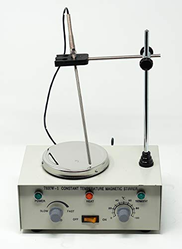 EK-78HW-1 Magnetic Stirrer Heating Hot Plate Set | 100-2000 RPM Stir Speed | RT - 100 Â°C Temp | 250 W Heat Power | 3000ml Max Capacity | Plate Size: 12 x 12 cm | Incl 5 Magnetic Stir Bar Bars