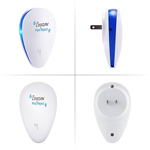 Ultrasonic Pest Repeller, Cosyzone 6 Pack Electronic Pest Control Repellent Plug In for Insect, Mice, Rats, Spiders, Fleas, Roaches, Bed Bugs, Mosquitoes, Eco-Friendly, Human & Pet Safe