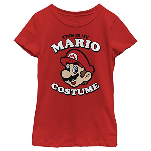 Nintendo Mario Costume Girl's Solid Crew Tee Red