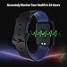 Fitness Tracker with Heart Rate Monitor, Fitpolo Smart Watch Waterproof Step Calorie Counter Pedometer Watches Activity Tracker for Women Men Kids (Black Blue)