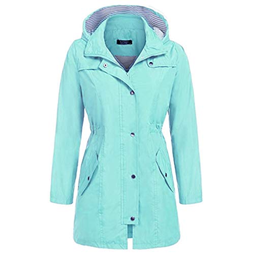 NIUQI Women's Solid Rain Jacket Outdoor Hoodie Waterproof Hooded Raincoat Windproof - Thumbnail 3