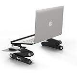 Pwr+ Portable Laptop-Table-Stand with Mouse Pad Fully Adjustable-Ergonomic Mount-Ultrabook-Macbook Light Weight Aluminum-Black Bed Tray Desk Book Fans Up to 17"