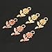 JETEHO Pack of 100 Alloy Charms Pendants Rose Shape DIY Pendant Charms for Making Bracelet and Necklace, Gold and Rose-Gold