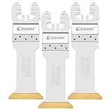 EZARC Titanium Oscillating Multitool Blades Extra-Long Power Cut Saw Blades Fast Speed Cutting for Wood, Metal and Hard Material, 3-Pack