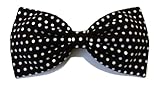 Black Polka Dot Retro 40s & 50s Rockabilly Hair Bow- Barrette, Alligator Clip, or Headband